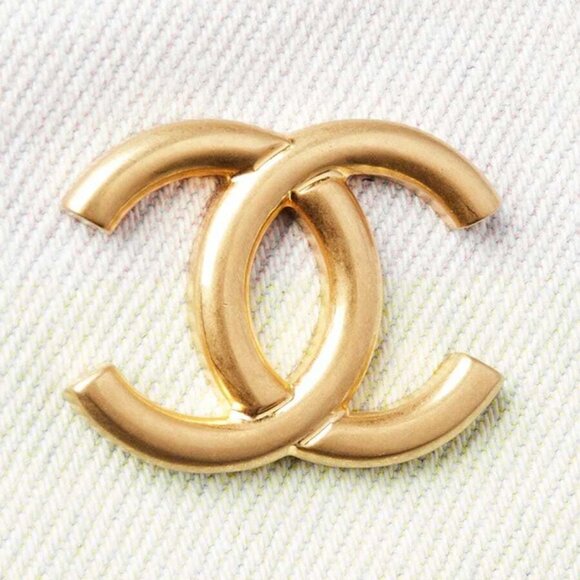 Chanel Light Pink/Yellow/Blue Printed Denim Large Shopping Tote Bag - Picture 8 of 12